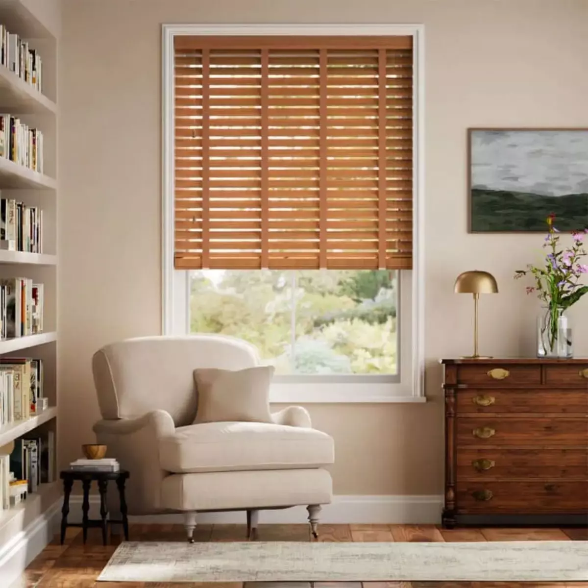 3. Wooden Blinds untuk Nuansa Natural dan Modern